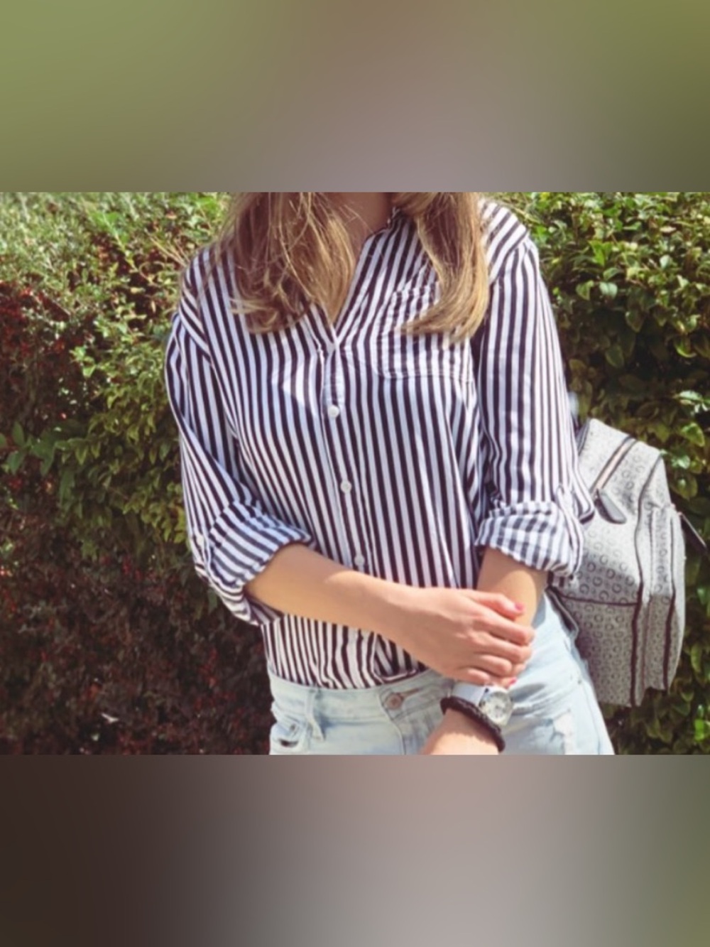 Black and White Striped Shirt
